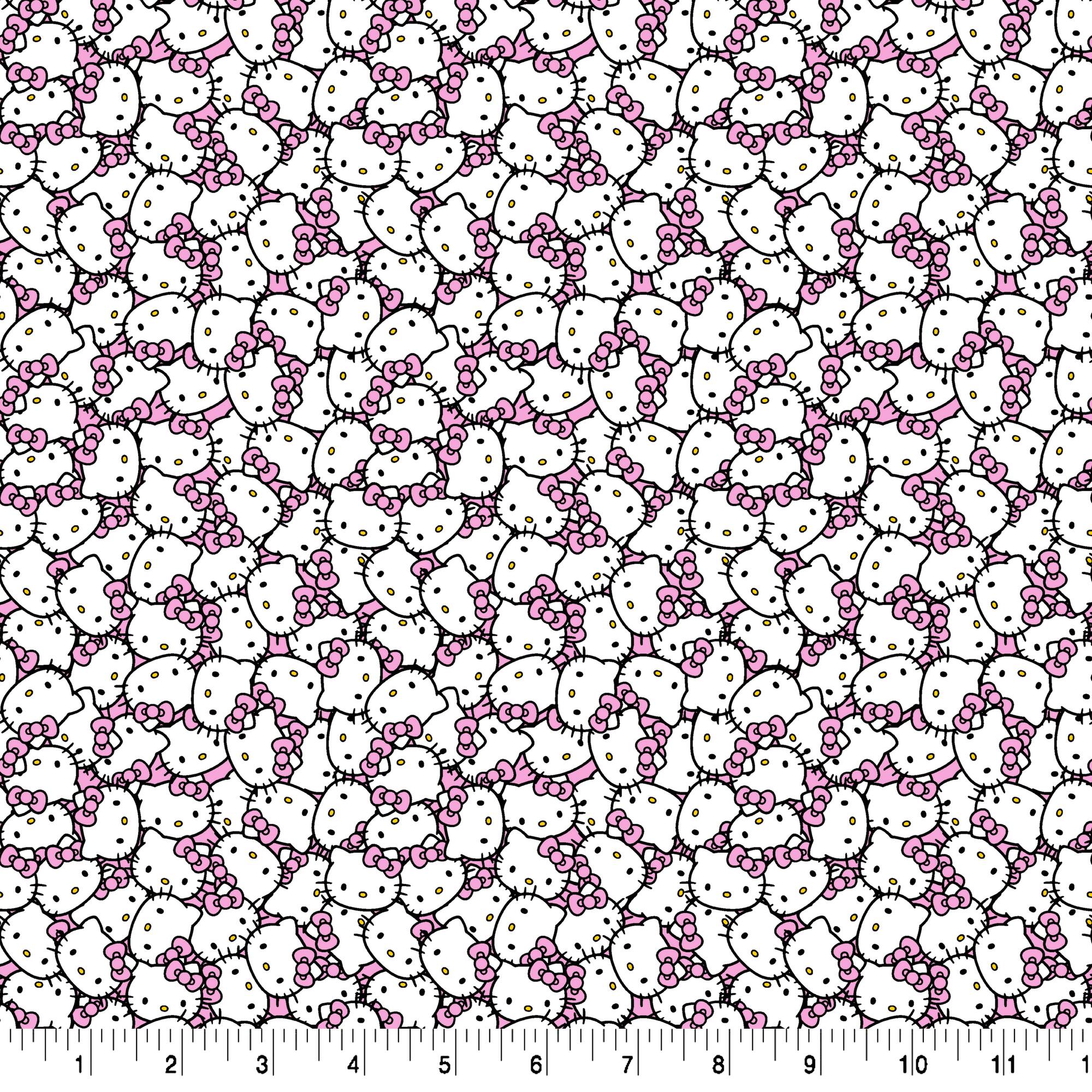 Hello Kitty® Packed Pink Bow Cotton Fabric